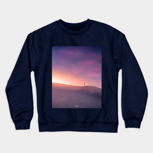 Desert Surfing Crewneck Sweatshirt by ArijitWorks